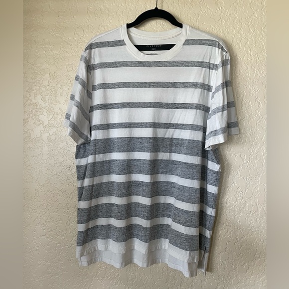 Five Four Other - Five Four Short Sleeve T Shirt Size XL White Gray Stripes 100% Cotton